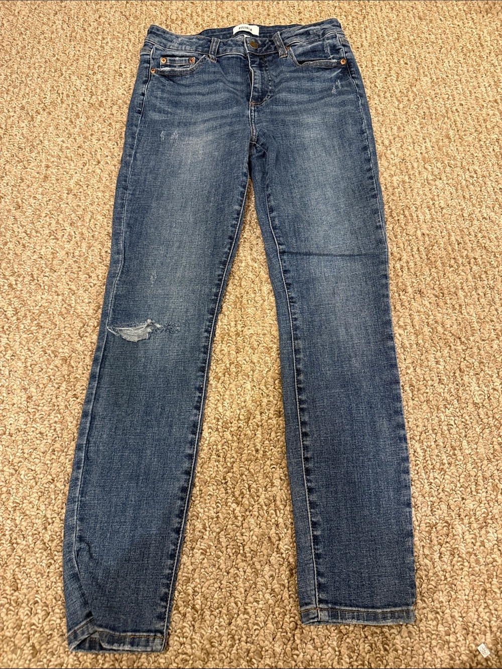 pistola Dark Blue Skinny Jeans with Subtle Distress